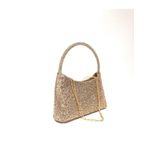 womenacs Altın Renk Su Damlası Taşlı Abiye Clutch Portföy Düğün Nişan Kına Kadın Gece Çantası (askılı)