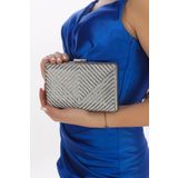 womenacs Kadın Gümüş Taşlı Abiye Clutch Portföy El Gece Düğün Nişan Çantası 370