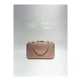 womenacs Rose Pudra Renk Big Taşlı Abiye Portföy Clutch Kadın Çanta Elde Ve Uzun Askılı Kullanım
