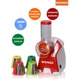 Womidi 5'i 1 Arada Otomatik Doğrayıcı ve Dilimleyici Makine- Rende - Salata Makinesi - Kırmızı