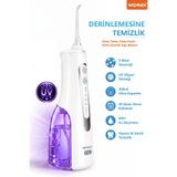 womidi Şarjlı Taşınabilir 4 Başlıklı UV Ağız Duşu Diş Temizleyici Püskürtmeli Hassas Protez Bakım Eti Teli
