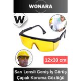 Wonara Dayanıklı Hafif Sarı Lensli Geniş İş Görüş Açılı Laboratuvar Endüstriyel Çapak Kaynak Koruma Gözlüğü