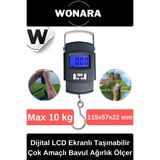 Wonara Deluxe Dijital LCD Ekranlı Taşınabilir Bagaj Tartısı Seyahat İçin Çok Amaçlı Bavul Ağırlık Ölçer