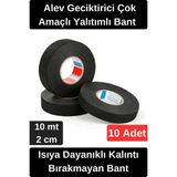 Wonara Isıya Dayanıklı Kalıntı Bırakmayan Alev Geciktirici Yanmaz Tüylü Bez Bant 10 mt 10 Adet - 0 - Siyah - 10 mt x 2 cm
