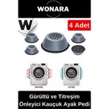 Wonara Kolay Kullanım Gürültü ve Titreşim Önleyici Kauçuk Çamaşır Bulaşık Makinesi Ayak Pedi 4 Adet