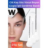 Wonara Özel Tasarım Günlük Cilt Kaş Göz Vücut Boyun Çizgisi Kaz Ayağı Pratik İpli Gerdirme Bandı 3'lü Set