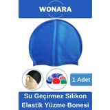 Wonara Özel Tasarım Kaymaz Suya Dayanıklı Sızdırmaz Silikon Elastik Şapka Havuz ve Deniz İçin Yüzme Bonesi