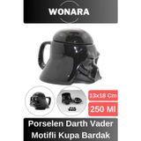 Wonara Özel Tasarım Sevgili Arkadaş Şık ve Dekoratif Hediyelik Porselen Darth Vader Motifli Kupa Bardak