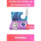Wonara Özel Tasarım Sevgiliye Doğum Günü Hediyesi Özel Üretim Kutulu İnci Kolye ve Şık Aksesuar Seti