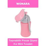 Wonara Özel Tasarım Taşınabilir Sızdırmaz Şişe Çocuk Pisuar Araba Yolculuk Lazımlık Kız Erkek Mini Tuvalet - 01P-Pembe