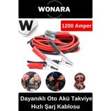 Wonara Özel Üretim %100 Bakır Kalın Kablo 1200 Amper Güçlü ve Dayanıklı Oto Akü Takviye Hızlı Şarj Kablosu