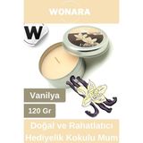 Wonara Özel Üretim Doğal Rahatlatıcı Hediyelik Ev Ofis Yoga Dekoratif Oda Kokusu Teneke Kutuda Kokulu Mum - Krem