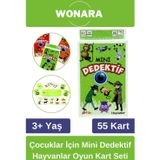 Wonara Özel Zeka Geliştirici Eğitici Ailece Çocuklara Eğlenceli Mini Dedektif Hayvanlar Oyun Kart Seti