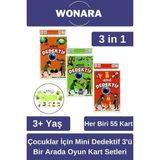 Wonara Özel Zeka Geliştirici Eğitici Ailece Çocuklara Eğlenceli Mini Dedektif Üçü Bir Arada Oyun Kart Seti - Çok Renkli