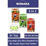 Wonara Özel Zeka Geliştirici Eğitici Ailece Çocuklara Eğlenceli Mini Dedektif Üçü Bir Arada Oyun Kart Seti