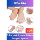 Wonara Premium A Kalite Kemik Büyümesini Önleyici Şekil Bozukluğu 5 Parmak Ayıran Silikon Bunyon Aparatı