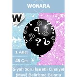 Wonara Premium Keyifli Eğlenceli Siyah Soru İşaretli Kız Erkek Çocuk Cinsiyet Belirleme Partisi Balonu Süsü