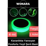 Wonara Premium Yapışkanlı Karanlıkta Yansıyan Işık Veren Fosforlu (Fotolümen) Yeşil Şerit Bant 4 mt 1 Adet