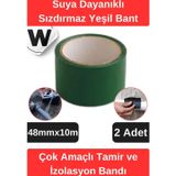 Wonara Sızdırmaz Suya Dayanıklı Yeşil Renk Çok Amaçlı Tamir ve Izolasyon Bandı 10M 2 Adet
