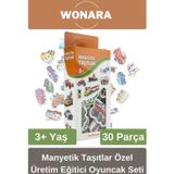 Wonara Zeka ve Motor Becerileri Geliştiren Manyetik Taşıtlar 30 Parça Özel Üretim Eğitici Oyuncak Seti