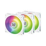 Wonder Tornado 120MM Argb Beyaz Kasa Fanı 3’lü Paket, 26MM Kalınlık, 2500 Rpm, Fdb Rulman, Tit