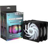 Wonder Tornado 120MM Argb Siyah Kasa Fanı 3’lü Paket, 25MM Kalınlık, 2500 Rpm, 12V 4-Pin Güç