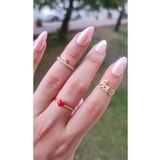 WONDER TOUCH 24k Altın Kaplama 3lü Set Kalp,love Eklem Yüzük,ayarlanabilir,