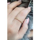 WONDER TOUCH 24k Altın Kaplama Tam Tur Zirkon Taşlı Yüzük,ince Bijuteri Alyans,19.74mm Ayarlanmaz, Taşlı Alyans