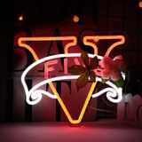 WonderfulLife Oyun Bölgesi Dekoru için Beş Oyun Neon Tabelası, Man Cave Bar veya Yatak Odası Dekorasyonu için Led Işıklar. Mükemmel Doğum Günü Hediyeleri, 5V USB Güçlü, Kolay Asma.