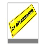 wonderlike 21 DİYARBAKIR Yazılı Dekor plaka- Sarı Renk Araç İçi Cam Süsü ve Ofis Aksesuarı Hediyelik Levha