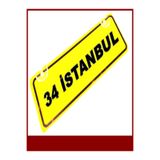 wonderlike 34 İSTANBUL Yazılı Sarı Dekor Plaka