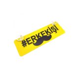 wonderlike ERKEKİŞİ Yazılı Sarı Dekor Plaka Vantuzlu Araba Cam Süsü - Komik Erkek Hediyesi ve Ofis Masası Aksesuarı - Nostaljik Sarı Plaka Hediyelik Levha - Karizma Serisi Dekoratif Süs