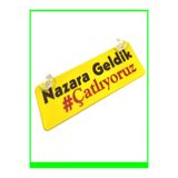 wonderlike Nazara Yazılı Dekor plaka- Sarı Renk Araç İçi Cam Süsü ve Ofis Aksesuarı Hediyelik Levha