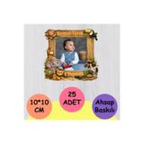 wonderlike safari Figür Fotoğraflı İsim Yazılı Ahşap Magnet Bebek ve Çocuk Doğum Günü Hediye 25 Adet Dağıtmalık