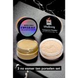 Wonderway Yoğun Kapatıcı Porselen Fondöten & Transparan Pudra Set No:3 Esmer Ten Sünger Ve Göz Kalemi Esmer Ten