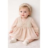 Wondress Kız Bebek Elbise - Wondress - Ecru - 18-Ay - W2046-ECRU-18-AY - 1 - 3 Ay - Pembe