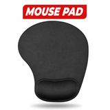 WONKEY - Bilek Destekli Mouse Pad, Memory Foam Hafızalı Süngerli Ergonomik Fare Altlığı, Kaymaz Tabanlı Mousepad, Ofis, Bilgisayar ve Laptop Kullanımına Uygun Masa Pedi - YENİLENEN TASARIM