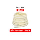 Wonkey Oval Spor Ayakkabı Bağcığı, Sneaker, Koşu, Yürüyüş ve Günlük Ayakkabılar İçin Dayanıklı Pamuk Bağı , Premium Bej Bağcık | 1 Çift - 120 CM