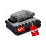 Wonkey Profesyonel Araç Bakım Seti (3'lü Set), Mikrofiber Araç Yıkama Temizleme Seti, Araç Kurulama Havlusu + Araç Cam Bezi + Araç Yıkama Eldiveni Paketi