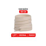 Wonkey Yassı Sneakers Spor Ayakkabı Bağcığı , Düz Bağcık , Yüksek Kaliteli Bağ, Spor Ayakkabılar için Premium Pamuk Bağı, Bej Bağcık | 1 Çift - 150 CM