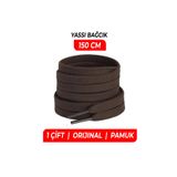 Wonkey Yassı Sneakers Spor Ayakkabı Bağcığı , Düz Bağcık , Yüksek Kaliteli Bağ, Spor Ayakkabılar için Premium Pamuk Bağı, Koyu Kahverengi Bağcık | 1 Çift - 150 CM