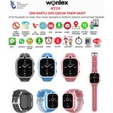 Wonlex KT29-21 4G Android Sim Kartlı Çocuk Takip Saati 1,83 inç Ekran GPS ve Sesli Görüşme Özellikleri - Siyah