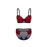 wonna lingerie güngören2041 Angelica Suni Deri Sütyen Ve Külot Takımı-Push Up Dolgulu Balenli-2041-Bordo