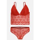 wonna lingerie güngören2443 Kyle Dantelli Sütyen Külot Takım - Dolgusuz, Balensiz - 2443 - Kırmızı
