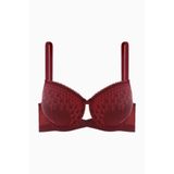 wonna lingerie güngören2510* Çapraz Lastik Detaylı Dantelli Dekolte Sütyen - 2510 - Bordo