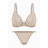 wonna lingerie güngören2565. Zincir Detaylı Tül Sütyen Külot Takım - Kapsız - Fashion - 2565 - Kahve