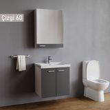 Wons Çizgi 60 cm Antrasit Gri Banyo Dolabı