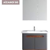 Wons Wıns Aizanoi 80 cm Antrasit/Barok Banyo Dolabı
