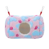 Wontee Hamster Pelüş Hamak Sıcak Uyku Yuvası Yatak Suriye Hamster Gerbil Fare Şeker Kaydırıcı Sincap (Pembe)
