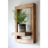 WOOD Ahşap Masif Çiçek Rafı
